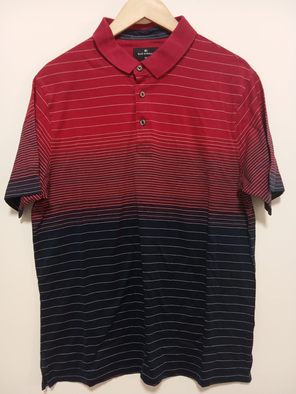 Blue Harbour Gradient Stripe Polo – Bold & Modern Style