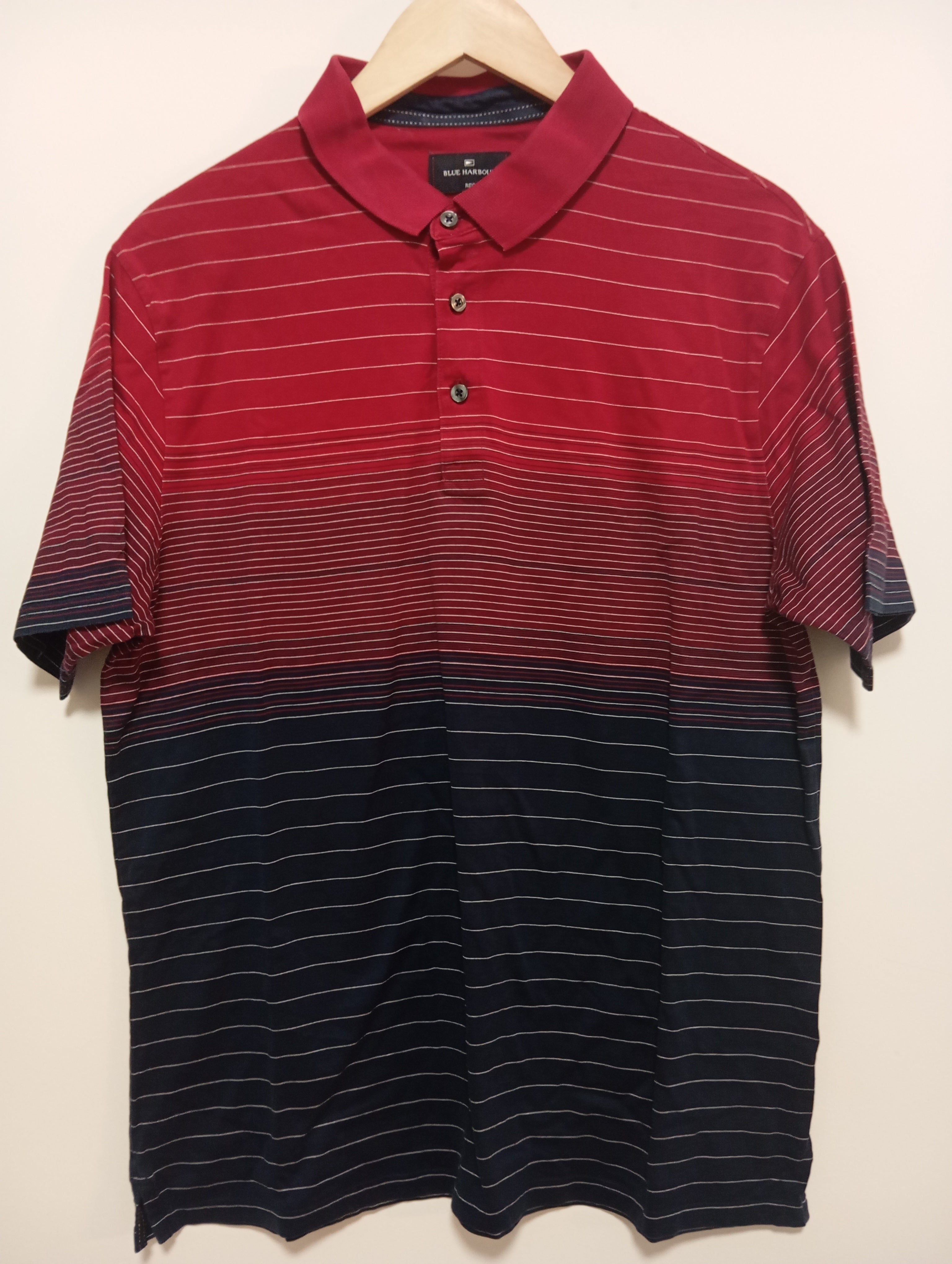 Blue Harbour Gradient Stripe Polo – Bold & Modern Style